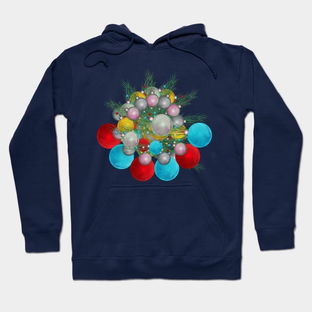 Baubles & Christmas Tree Decorations Hoodie by Salma Ismail